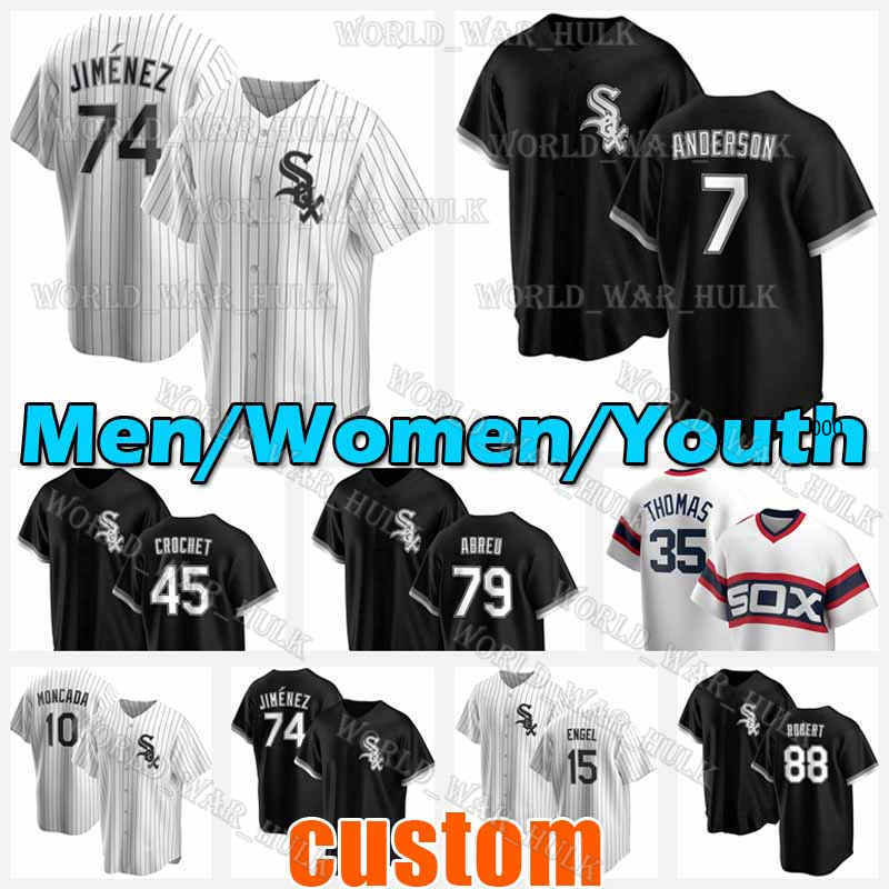 

Men Youth Women Sox Custom Chicago 74 Eloy Jimenez Jersey 1 Nick Madrigal 7 Tim Anderson 27 Lucas Giolito White 60 Keuchel Black, Blue;black