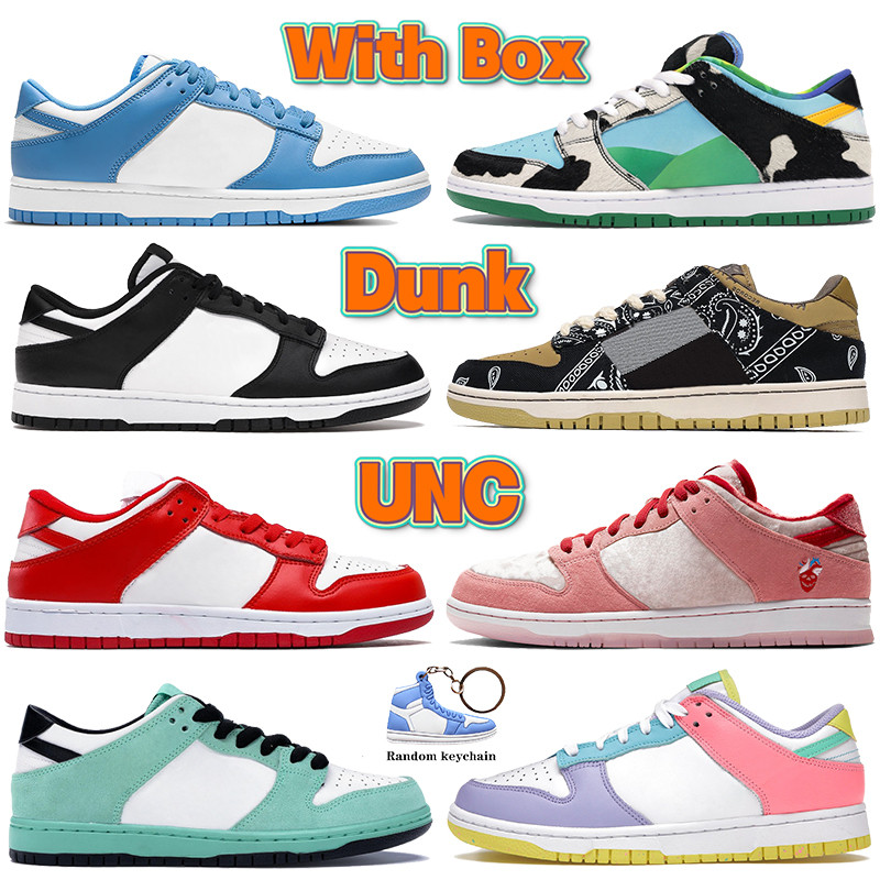 

With Box UNC coast Dunk running Shoes white black chunky dunky cactus shadow University red pink Kentucky low men women designer sneakers, 46 bubble wrap packaging