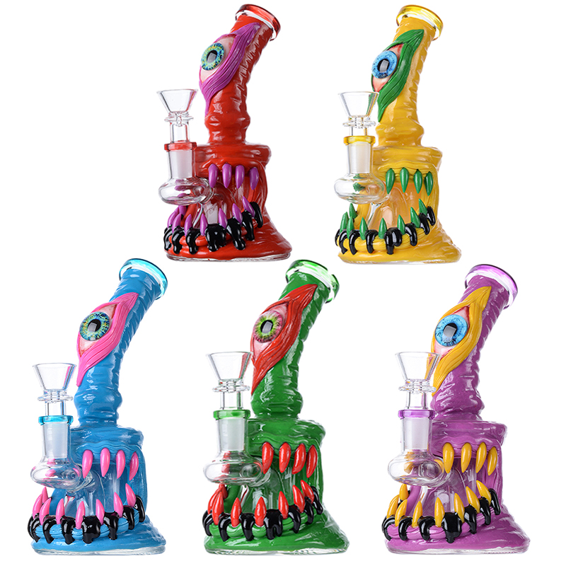 

Unique Heady Glass Bongs Halloween Style Hookahs Water Pipes Showerhead Perc Octopus Oil Dab Rigs Beaker Bong 5mm Thick Small Mini Wax Rigs With Bowl