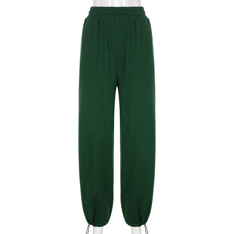 

Women's Pants & Capris Solid Color Elastic Casual Trousers, Black;white