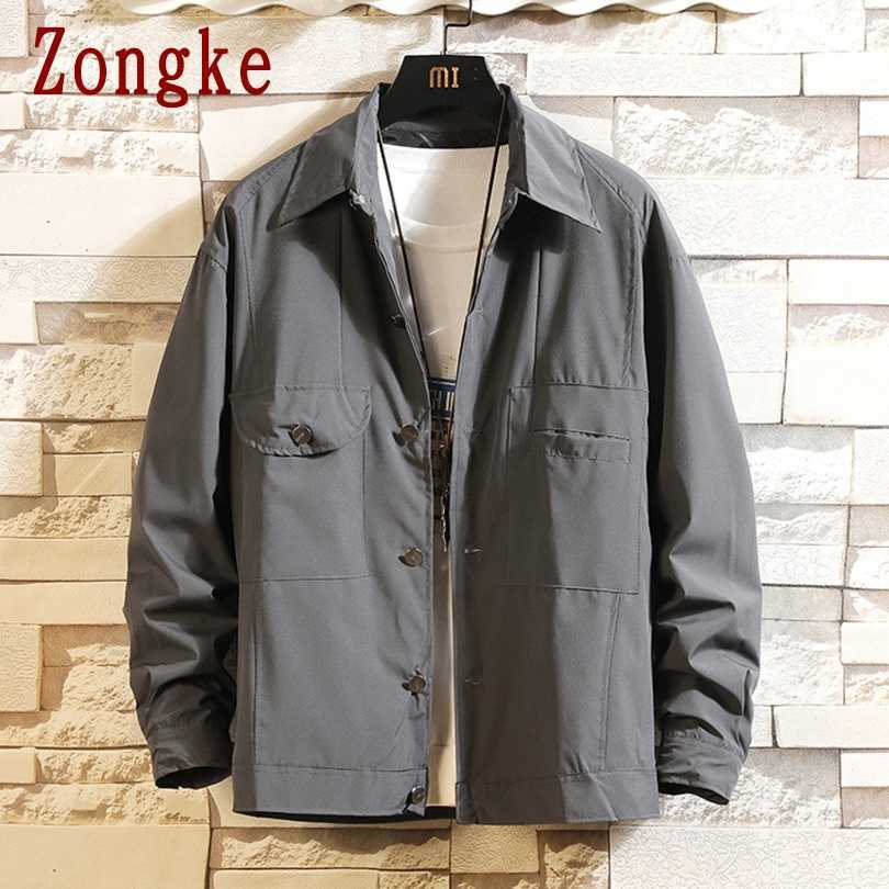 

Zongke Safari Style Jackets Coats Hip Hop Summer Jacket Men Clothes Men's Clothing Windbreaker 2021 New Arrival Size M-3XL X0621, Black