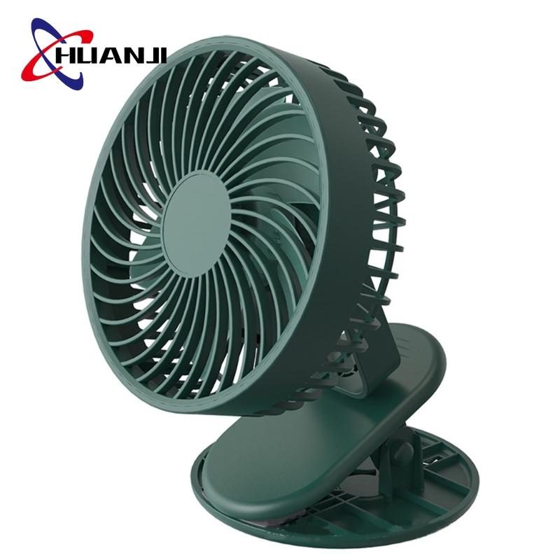 

Electric Fans HUANJI Portable USB Rechargeable 360 Fan Small Table Degree Stroller Clip On Rotation Desktop Personal Mini Handheld B92