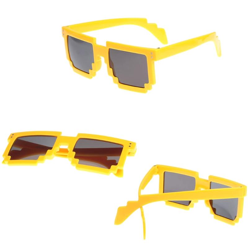 

Sunglasses Unisex Retro Trendy Square Pixel Glasses Pixelated Style 9 Colors