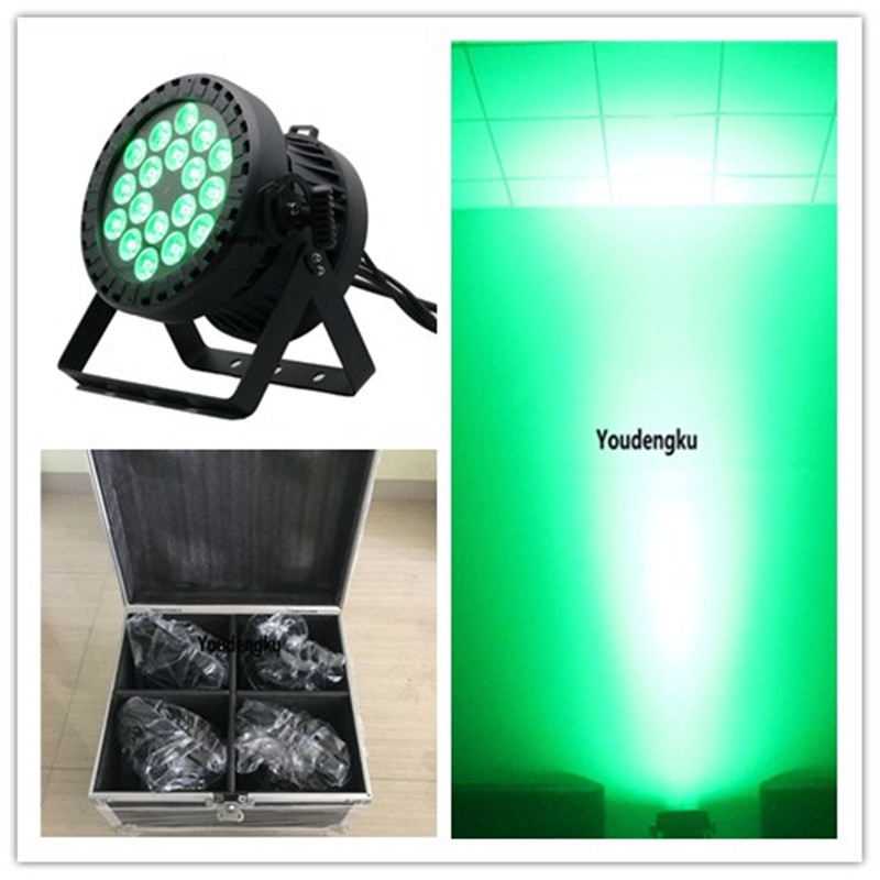 4pcs with flightcase Outdoor waterproof rgbw 10w led par can lights 18*10W 4-in-1 RGBW waterproof IP65 par can led stage light-image-705476050