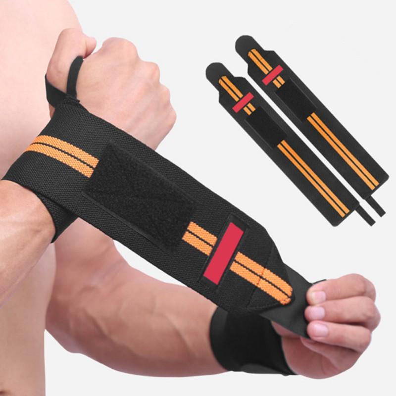 

1pcs Fitness Padded Wrist Thumb Brace Strap Power Weight Lifting Hand Wrap Support Gym Training Bar Wristband, White red