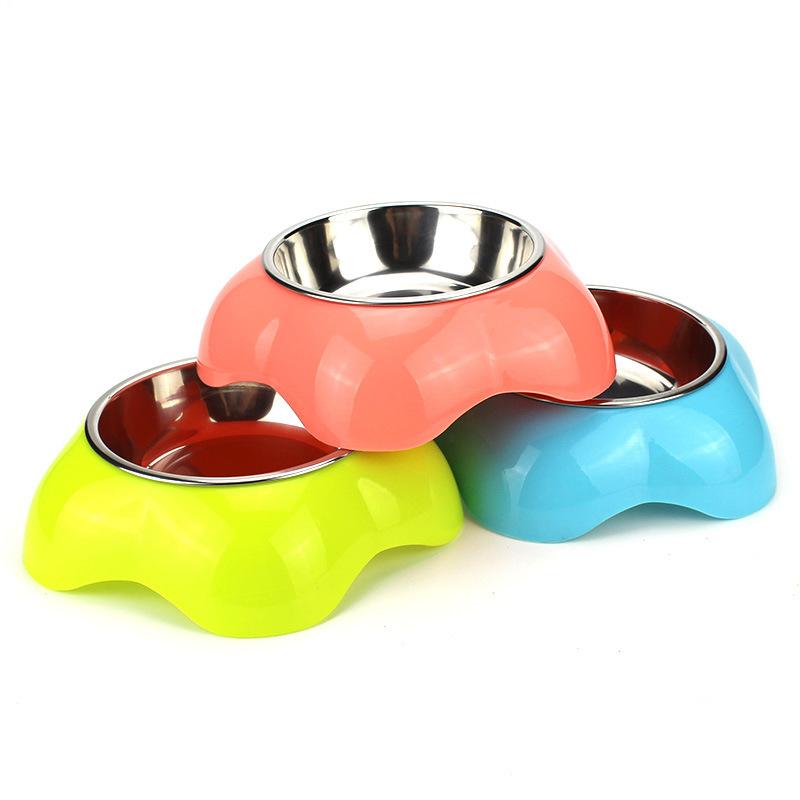 

Cat Bowls & Feeders Pet Food Bowl Single Feeding Basin Supplies Stainless Steel Plastic Dog