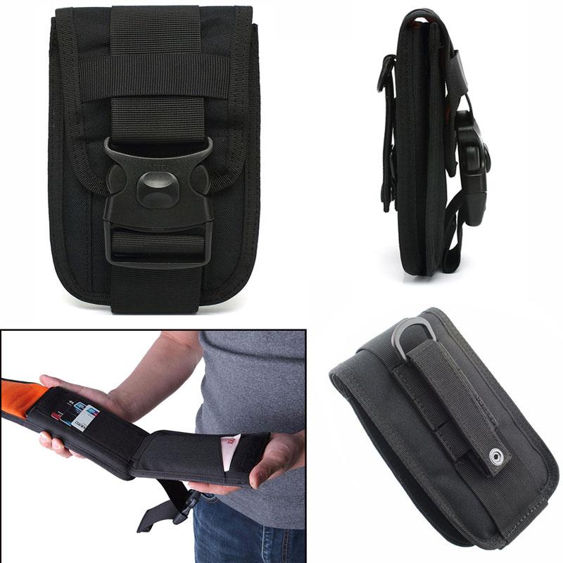 

Outdoor Bags 600D Tactical Waist Pack Bag Double Layer Military Army Molle Phone Belt Pouch Camping Hunting Gun Accessories Hand, Black