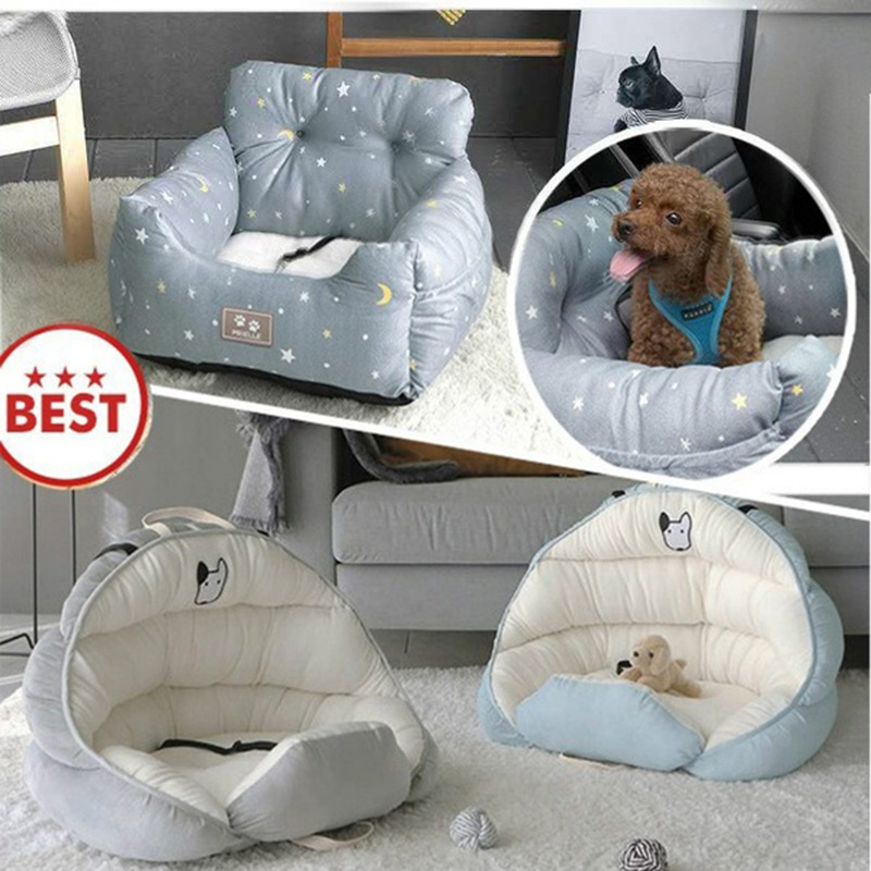 

Dog Car Seat Bed Trave Dog Car Seats for Sma Medium Dogs Front/Back Seat Indoor/Car Use Pet Car Carrier Bed Cover Removabe