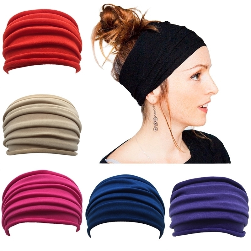

pleated women's 2020 new hair belt fashion mother's ultra wide headband