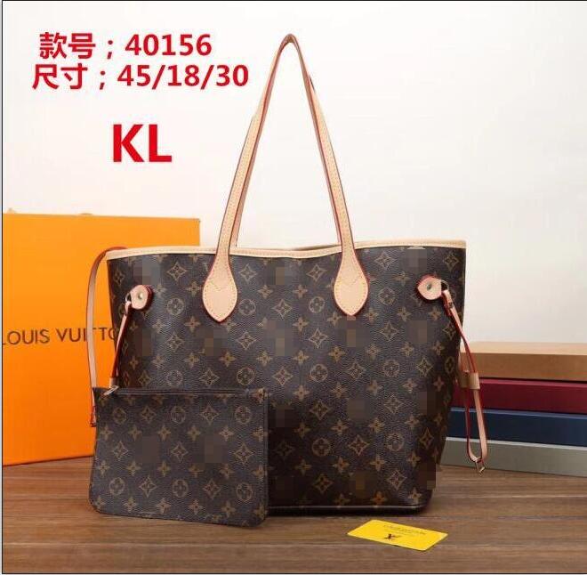 

2pcs set Top quality Women PU Shoulder Bags leather handbag ladies designer high lady clutch purse retro shoulder