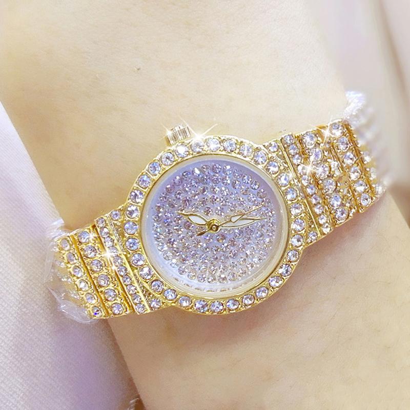 

Wristwatches Top Luxury Brands Diamond Ladies Wrist Watches Female Small Wristwatch Gold Watch Women Montre Femme 2021 Famous