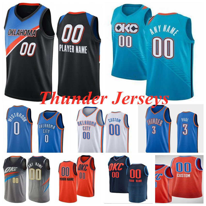 

Oklahoma City Thunders Basketball Jerseys 0 Westbrook 3 Paul 13 George 8 Gallinari 17 Schroder 12 Adam 2 Gilgeous-Alexander Jers, Black;red