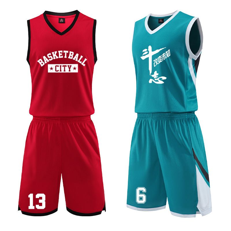 

tracksuit sport suit children's basketball men's breathable vest lettering sportswear training jersey match summer and autumn 15, Gray