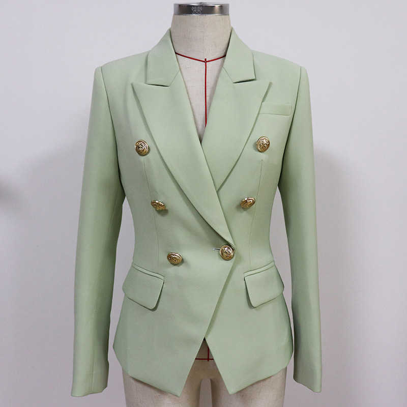 

High-quality temperament women's jacket office autumn and winter double-breasted ladies blazer Professional suit 210527