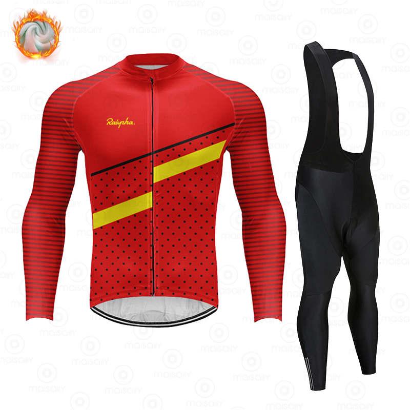 

Racing Sets Winter Fleece 2022 Mens Cycling Jersey Set Mountian Bicycle Clothes Wear Ropa Ciclismo Bike Clothing Ralvpha, Black;blue