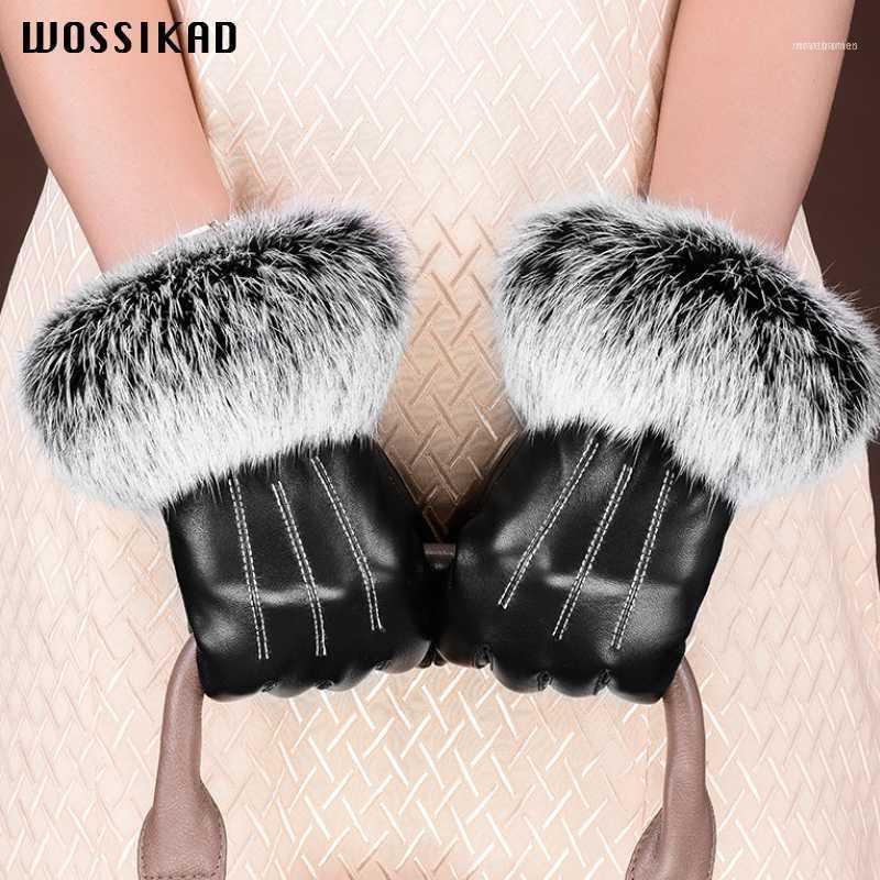 

Leather Gloves Winter Touch Screen Genuine Women Pelucia Lining Driving Fur Luxurious Mitaine Femme Mitten1