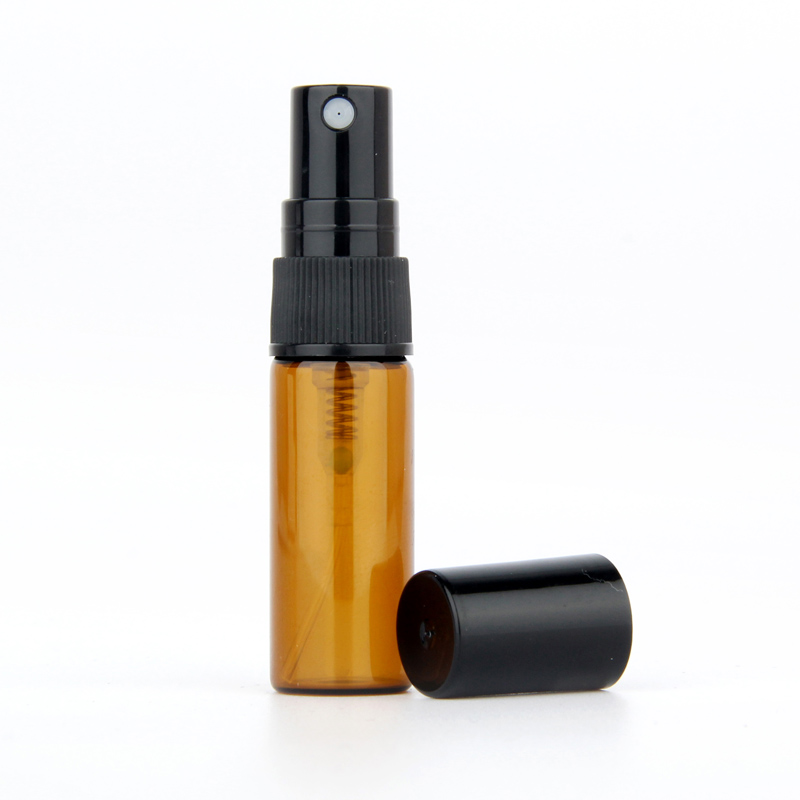 

3MLPortable Amber Glass Bottle Essential Oil Spray Brown Travel Refillable Case Mist Sprayer Cosmetic Containers wholesale