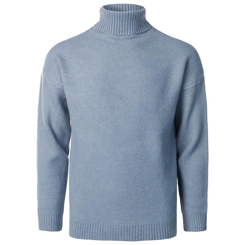 

Men's Sweaters Winter 2021 Solid Color Loose Sweater Turtleneck Fashion Base, Black
