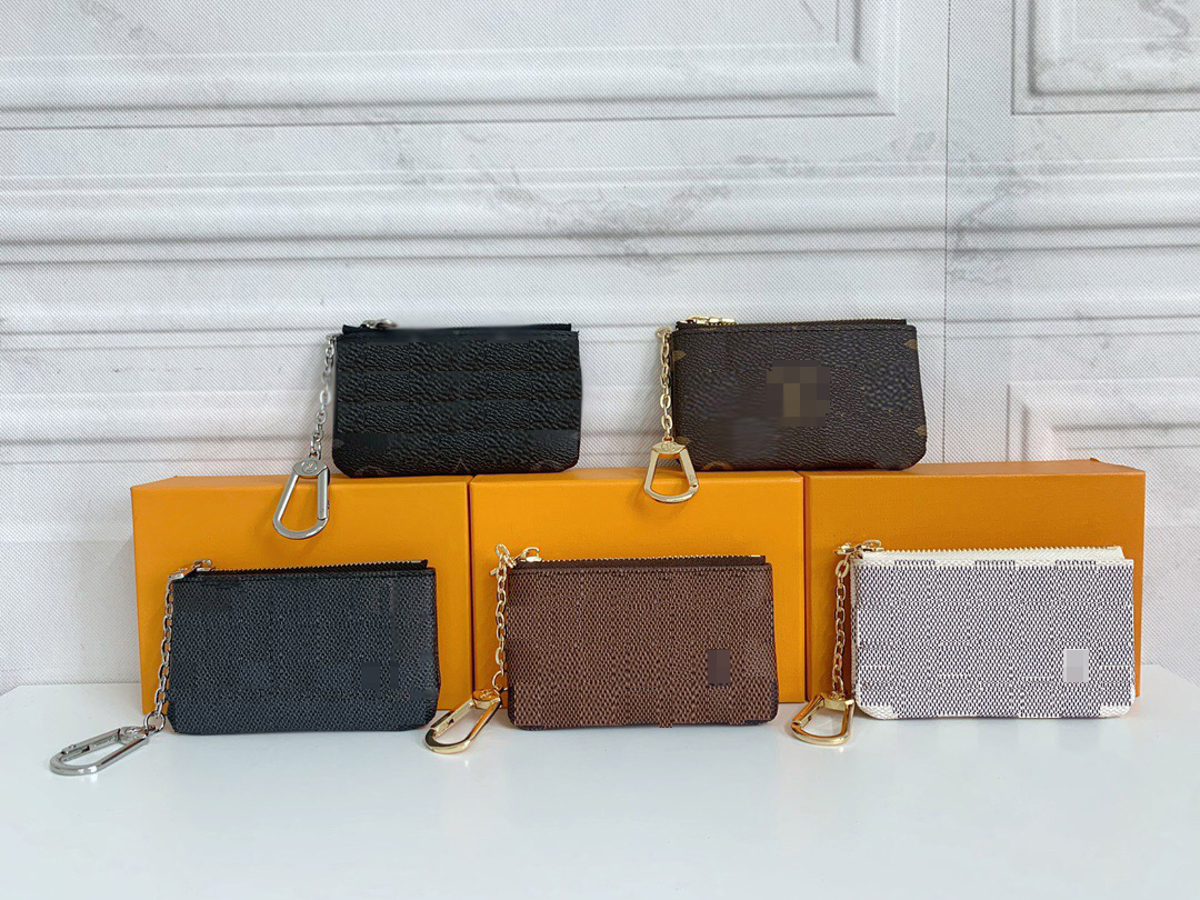 

Luxury Brand Credit Card Holder Wallet Coin Purse Printed Classic Brown Flower Letter Print 3D Embossed Ladies Women Mens Mini Wallets key Pouch, Damier black