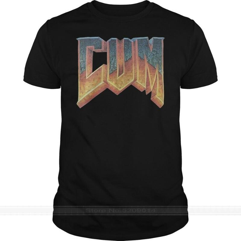 

Doom Cum Shirt Vintage Graphic Tee For Men Cotton Tshirt Summer Fashion T-shirt Euro Size Men's T-Shirts, As pic