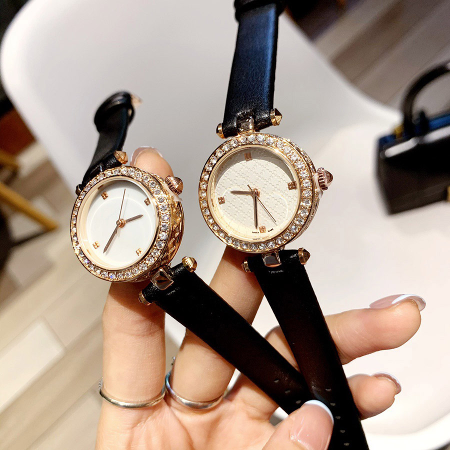 

Fashion Brand Watches for Women Lady Girl crystal style Leather strap Quartz wrist Watch G103, Model a