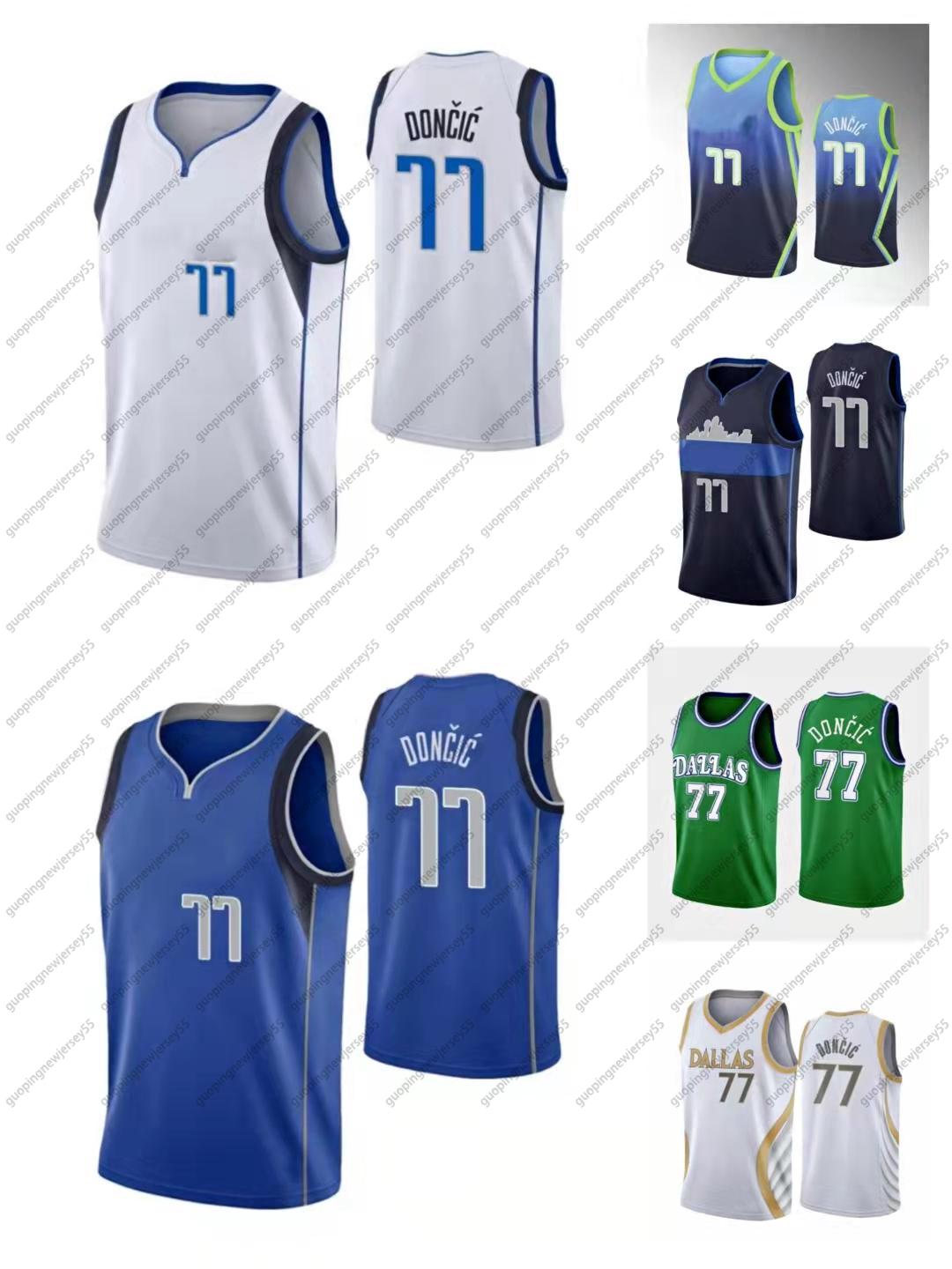

new Basketball jersey Luka Doncic City Vintage Jerseys White Blue 2021