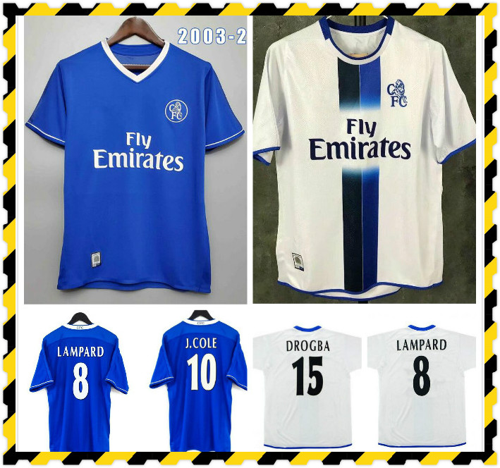 

Retro 2003 2004 2005 soccer jersey classic vintage 03 04 05 football shirt Gudjohnsen Cole Robben Zola Hasselbaink Geremi Lampard Drogba, 2003/2005