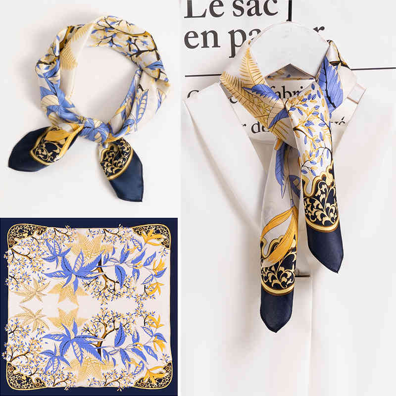 

Women 100% Scarves Spring Pure Natural 53*53cm Square Silk Wraps Shawls for Ladies Neckerchief Neck Head Scarf