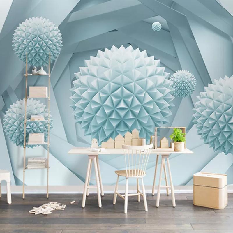 

Wallpapers 3D Stereoscopic Circle Ball Creative Space Po Wallpaper Modern Interior Decoration Large Mural Restaurant Living Room Sticker, As pic