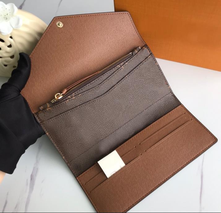 

PORTEFEUILLE SARAH WALLET High Quality Women Purse Classic Envelope-style Long Bag Credit Card Holder Bags With Gift Box M60708, Red;black