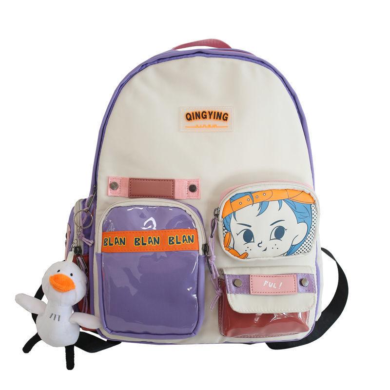 

School Bags Cute Cartoon For Girls Teenage Student Backpack Women Nylon Schoolbag Large Casual Bookbag 2021