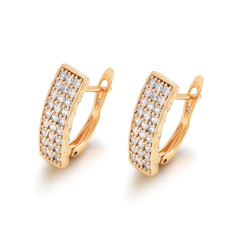 

Hoop & Huggie MxGxFam Mirco Full Zircon Earrings For Women 18k Gold Plated Fashion Jewelry CZ + Nickel Free, Golden;silver
