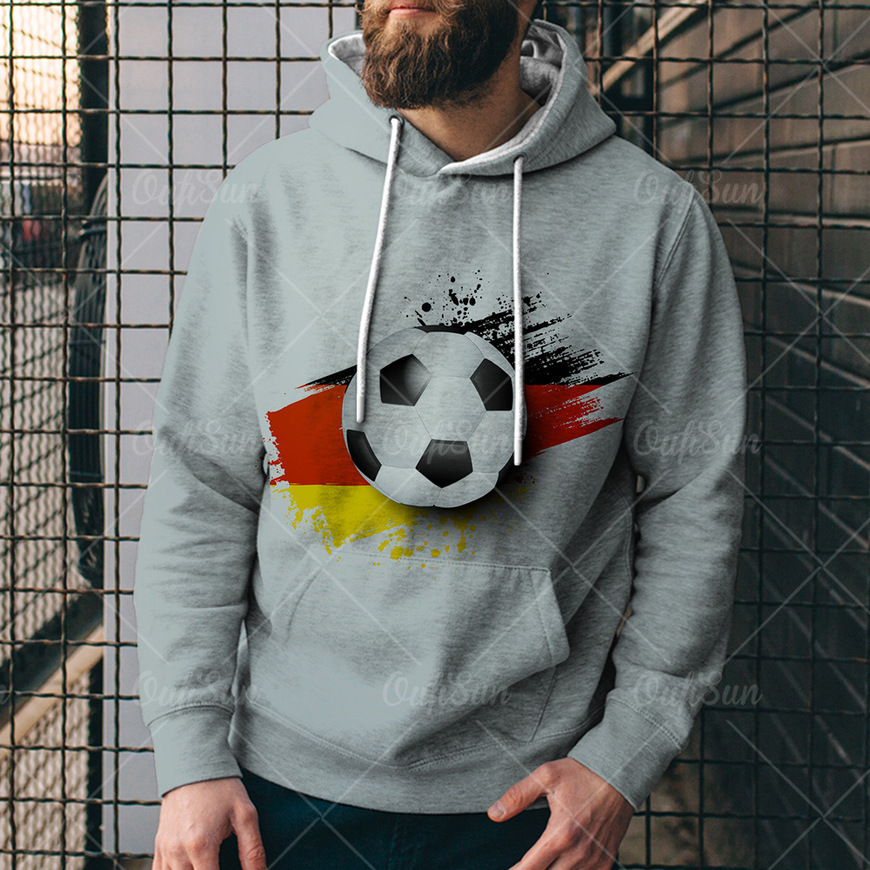 

men's ger football 3d digital printed hooded sweaters ne6u, Black