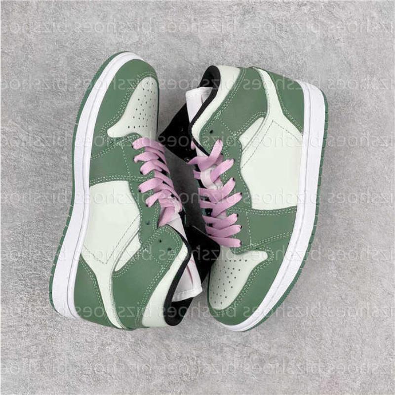 

Pink Woman SE Mid Casual Trainers White Shoes Basketball Dutch Calfskin 1s Sports Sneakers Cz0774-300 Green 1 Mqrrf, Black