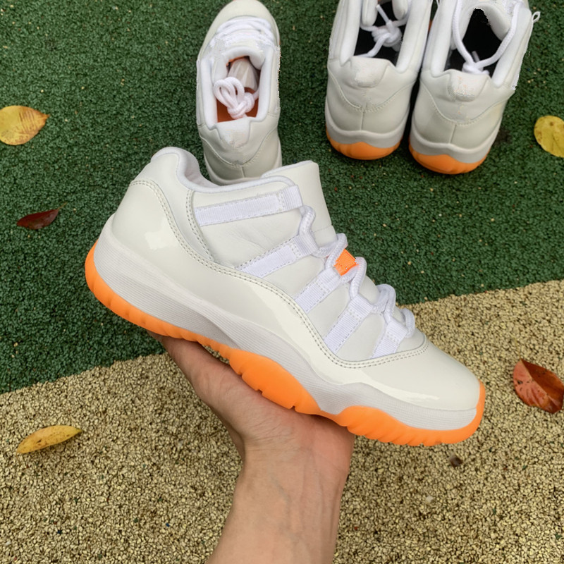 

Jumpman 11 Low WMNS Bright Citrus Basketball Shoes 11s Retro Men Athletic Women White Orange Sports Sneakers AH7860-139, Pay for extra lace