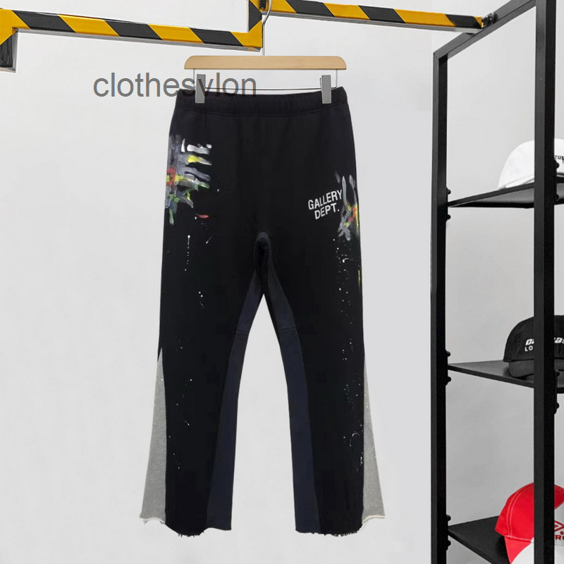 

Mens Sweatpants 2022 Gallerydept Street Fashion Gd Color Painted Couple Wide Loose Leisure Horn Leg Guard, Black