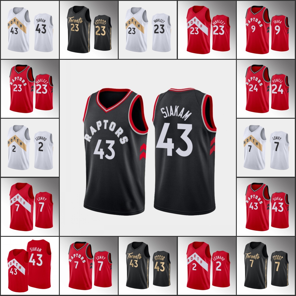 

Toronto Raptors Men Kyle Lowry Fred VanVleet Pascal Siakam Kawhi Leonard Serge Ibaka Icon Basketball Jersey, Black