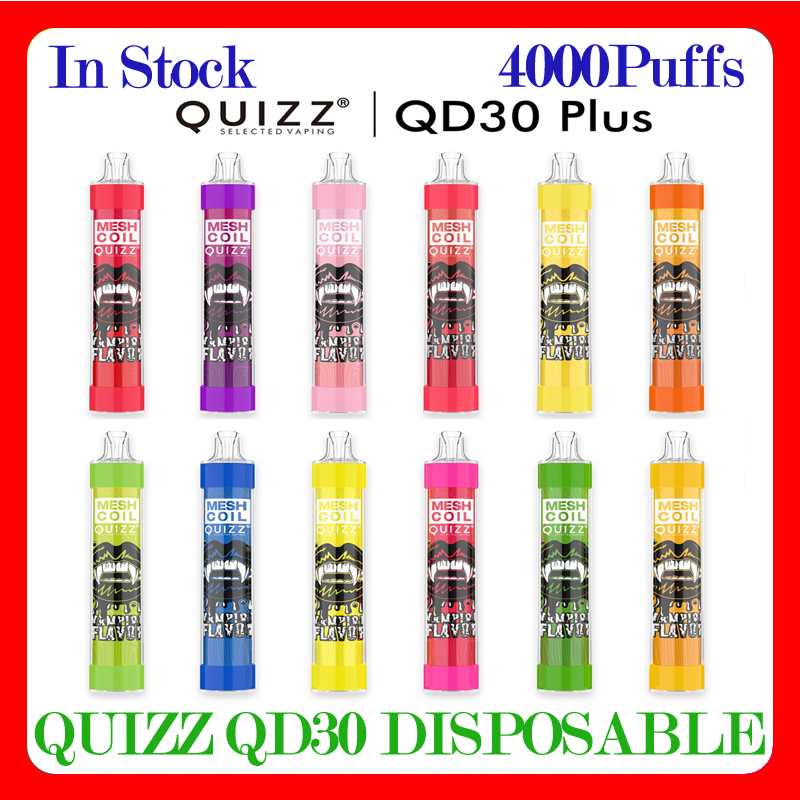 

4000 Puffs VAPMOD Quizz QD30 Plus RGB Light Disposable Device Kit E-cigarettes Rechargeable USB 650mAh Battery 12ml Prefilled Pod ALL IN ONE