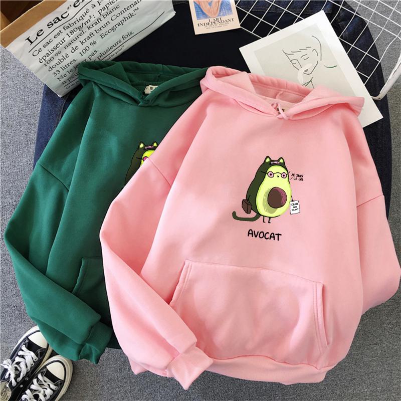 

Women's Hoodies & Sweatshirts Winter Casual Avocado Women Brand Long Sleeve Warm Hoody Violet Sweatshirt Hoodie Coat Pullovers Oversize Hood, White