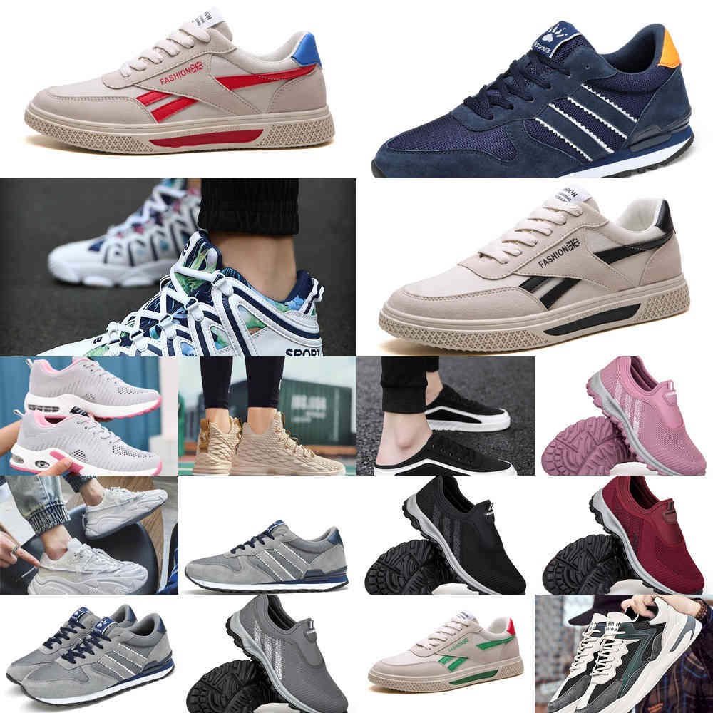 

K99H 2021 men women running shoes platform trainers beige black grey triple white 567 outdoor sports sneakers size 39-44, Pewter