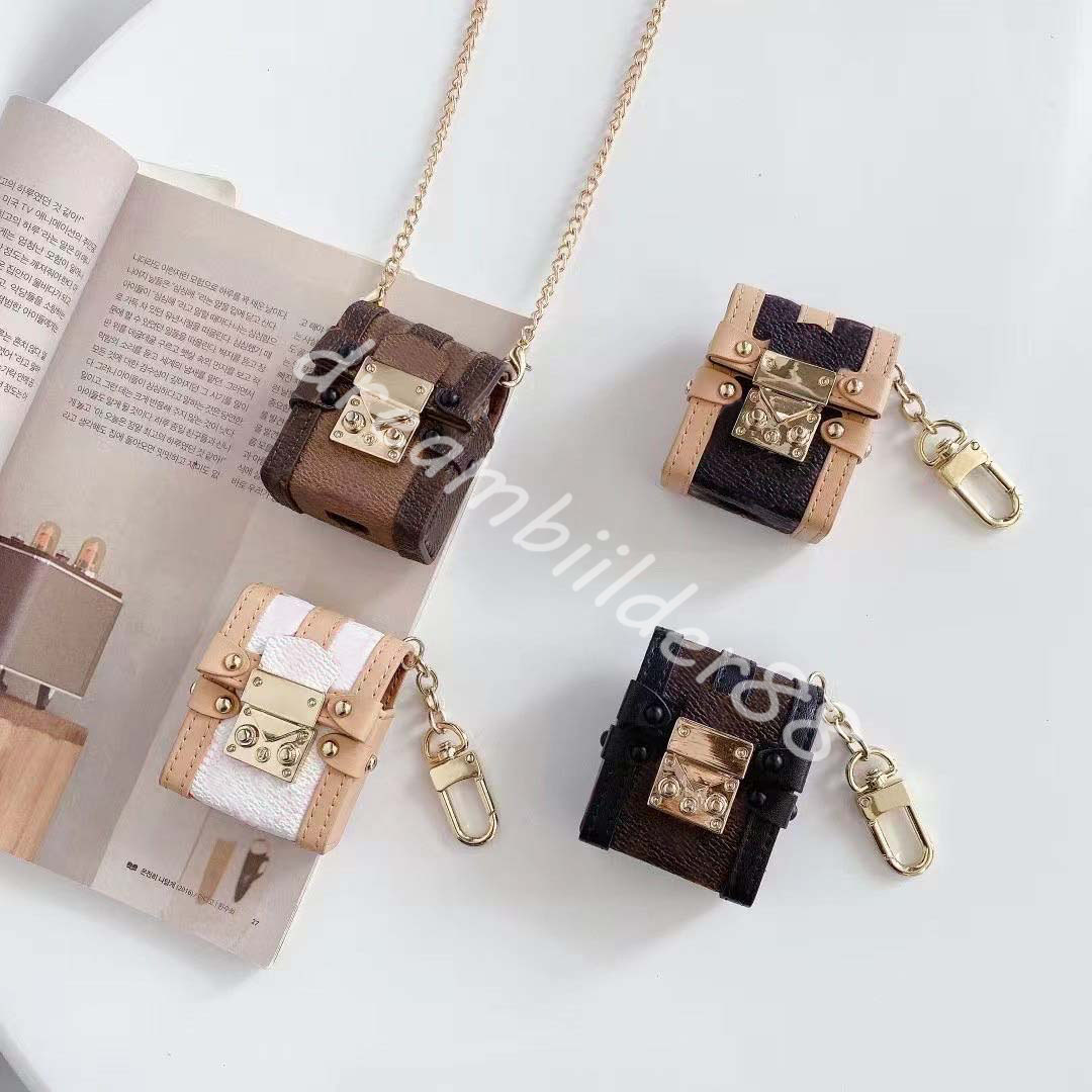 

designer Aripods Pro bag Cases Wireless Bluetooth Headphones Protective Sleeve Fashion Creative Airpods 1/2 Case Headpset Color Laser with box, Black flower