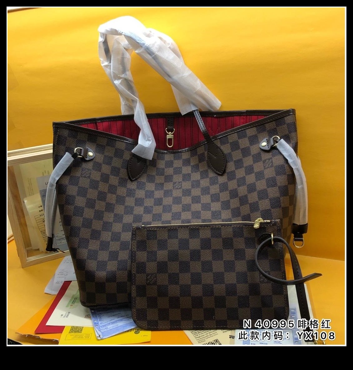 

2021 Fashion Women Shoulder Purse Handbags Luxurys Designer Messenger Bags Wallet Tote Bag#132;LouisBagVittonYSL, Red;black