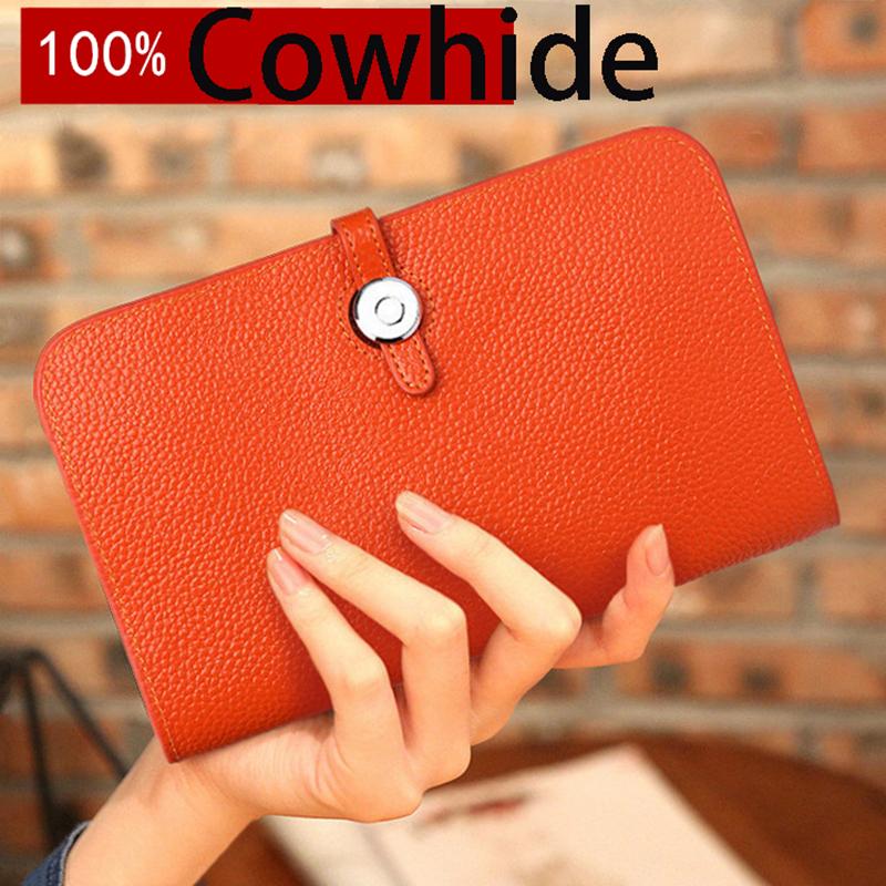 

European And American Trendy Brand H Wallet 2021 100% Calfskin Multifunctional Large-capacity Wallets, Black