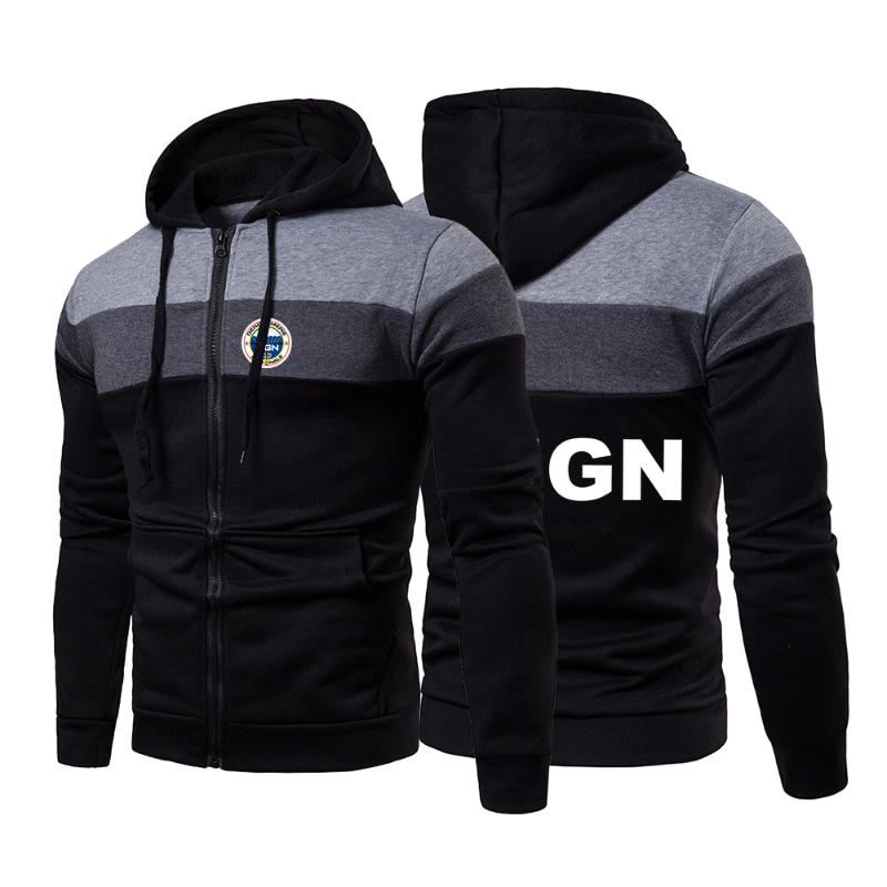 

Men' Hoodies & Sweatshirts 2021 French Gendarmerie GIGN Mens Patchwork Printed Fashion Long Sleeve Male Pullover Sweatshirt Zip Hood