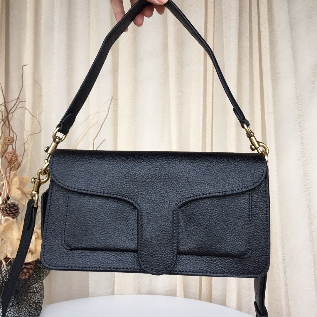 

High Quality Tabby Women Luxury Designer Bags Leather Shoulder Bag with Tag Dust Bag Packing, Black