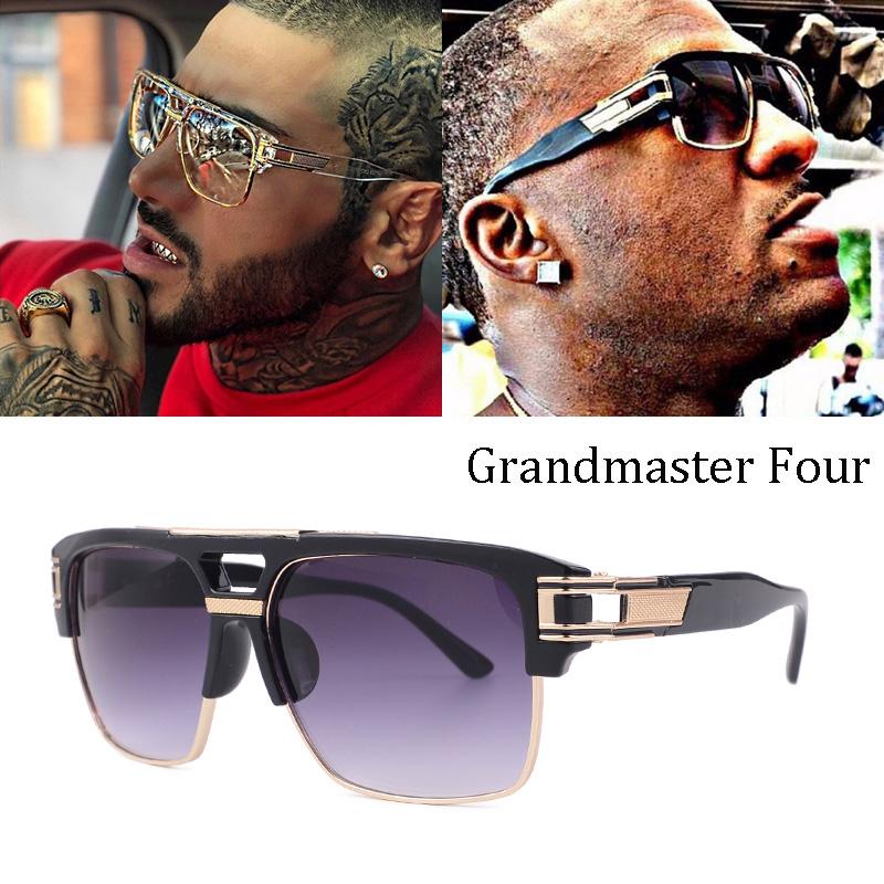 

Sunglasses 2021 Men Sun Glasses Design Fashion Classic Grandmaster Four Style Retro Gradient Lens