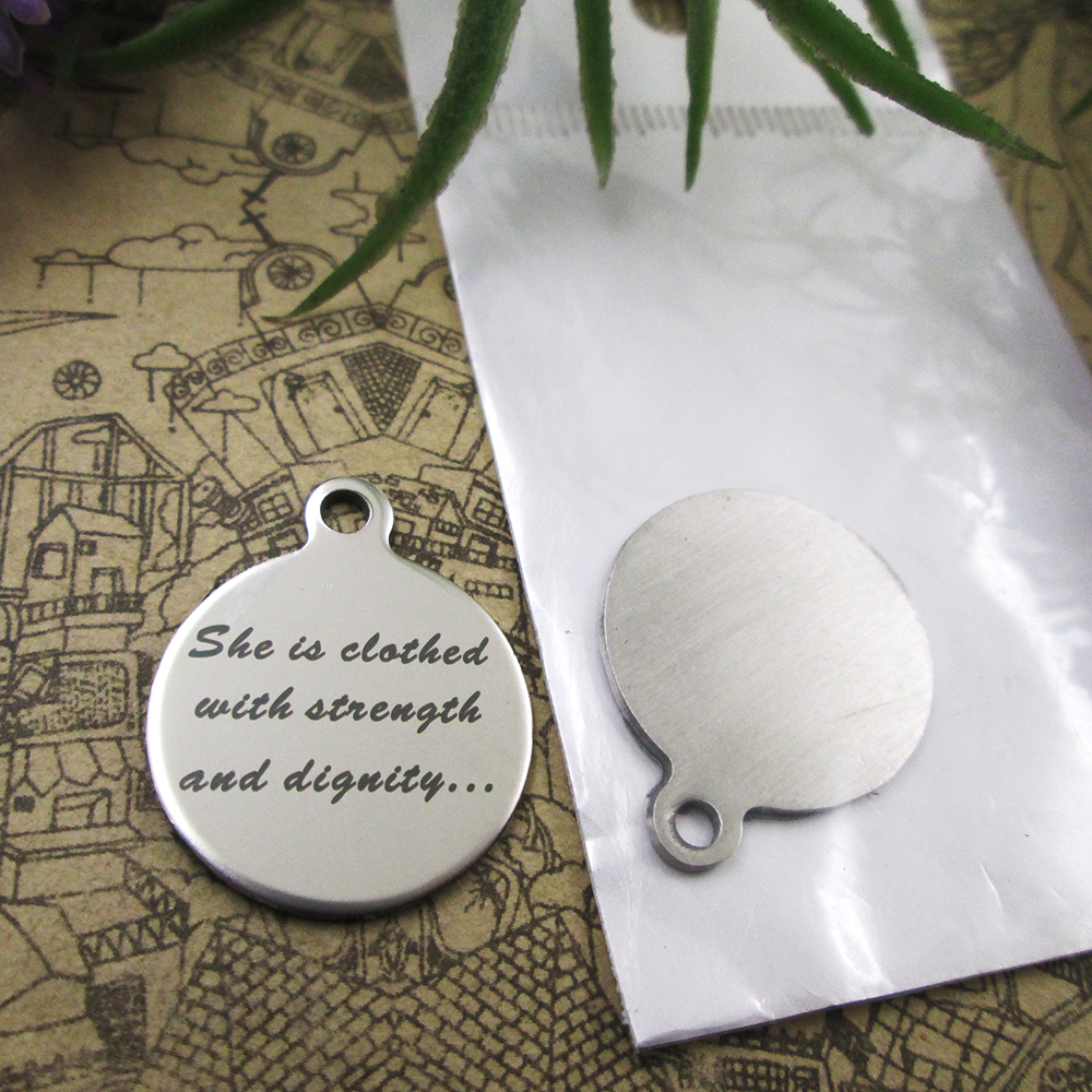 

40pcs--stainless steel charms"She Is Clothed With Strength And Dignity" more style choosing DIY pendants fo necklace