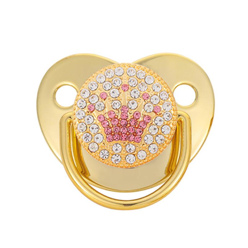 

Pacifiers# Baby Pacifier Luxuy Crown Bling Boy And Girl PaInfant Soother BPA Free For Shower Gift ChupetesPacifiers#