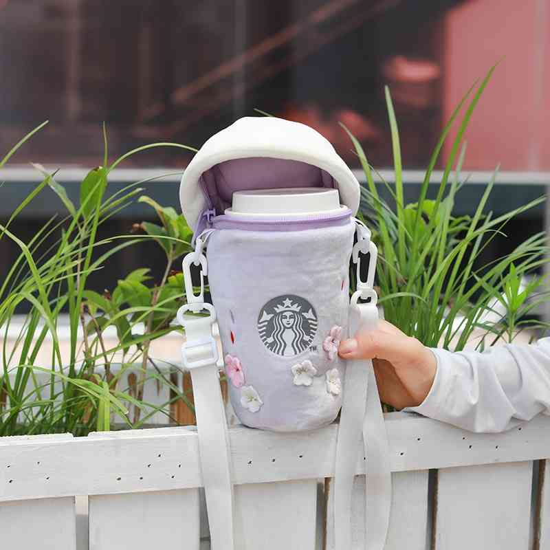 

Starbucks 2019 new small hedgehog cover bag thermos female portable limited edition cup cute, Pink