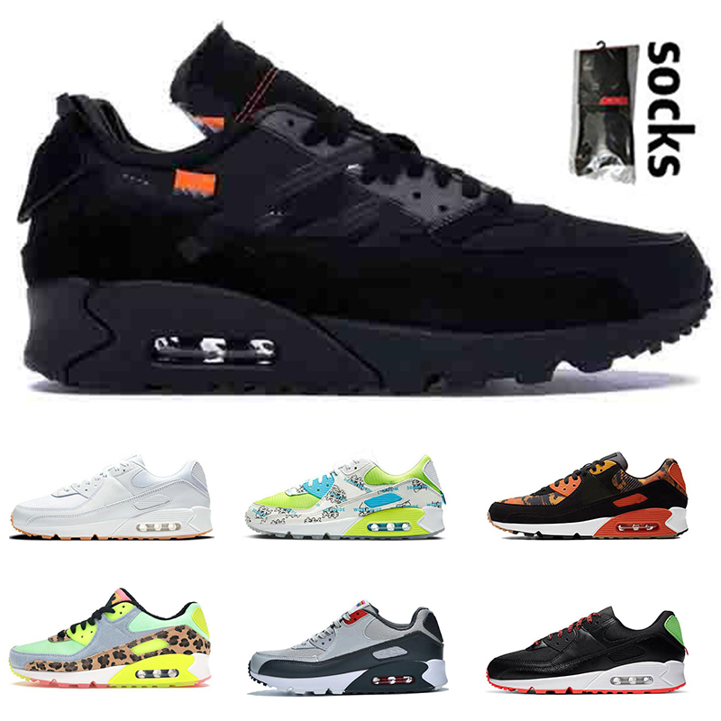 

2021 Off Running Shoes 90s 90 White Mens chaussure Sneakers OG Gum Supernova Green Worldwide Orange Camo Black THE TEN Womens Outdoor Traniers, Black the ten 36-45